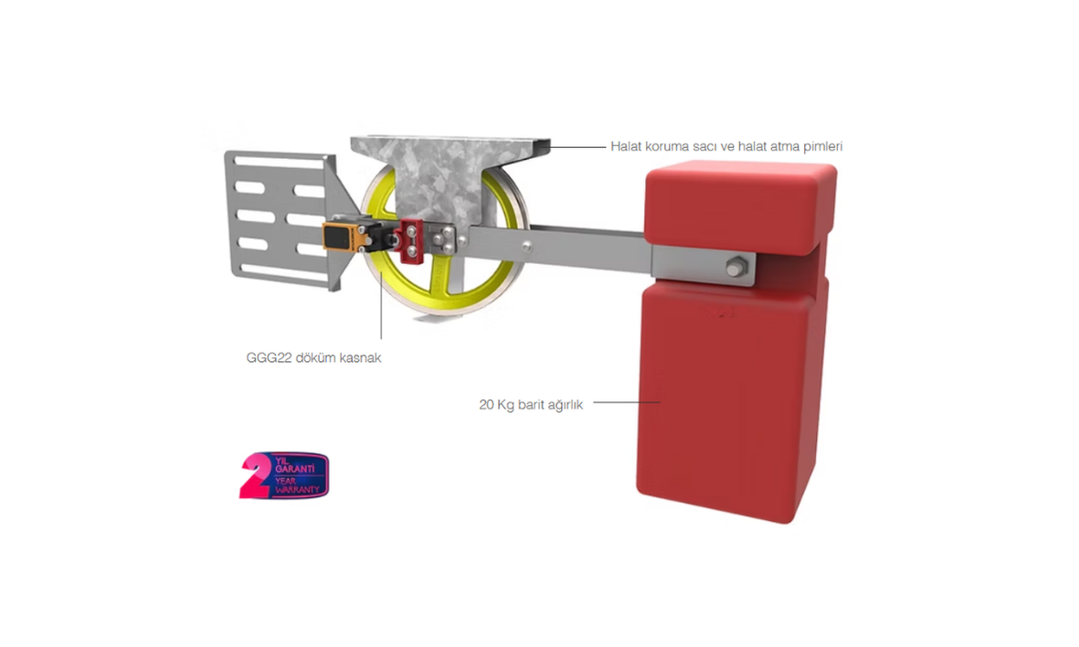 LF06A Ağırlıklı 200mm Döküm Kasnaklı Gergi Mekanizması